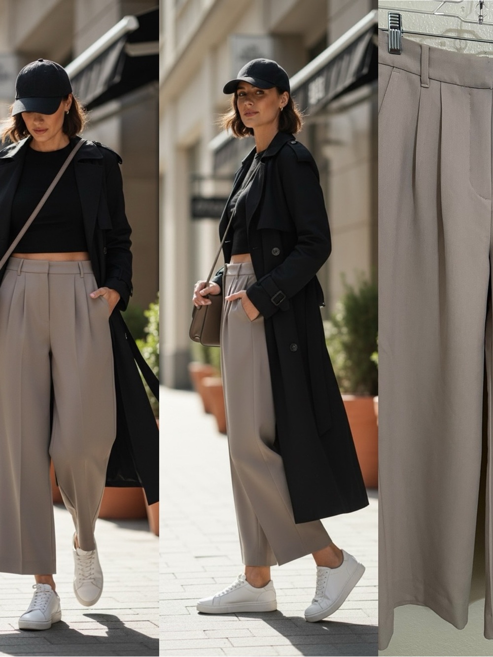 Abercrombie & Fitch Sloane Tailored Pants 27/4 Taupe Pleated Wide Leg